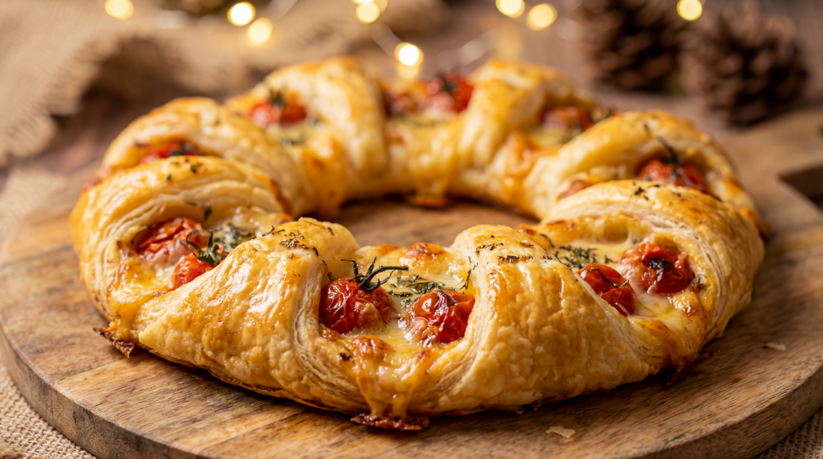 Couronne feuilletée apéritive : la star chic du réveillon
