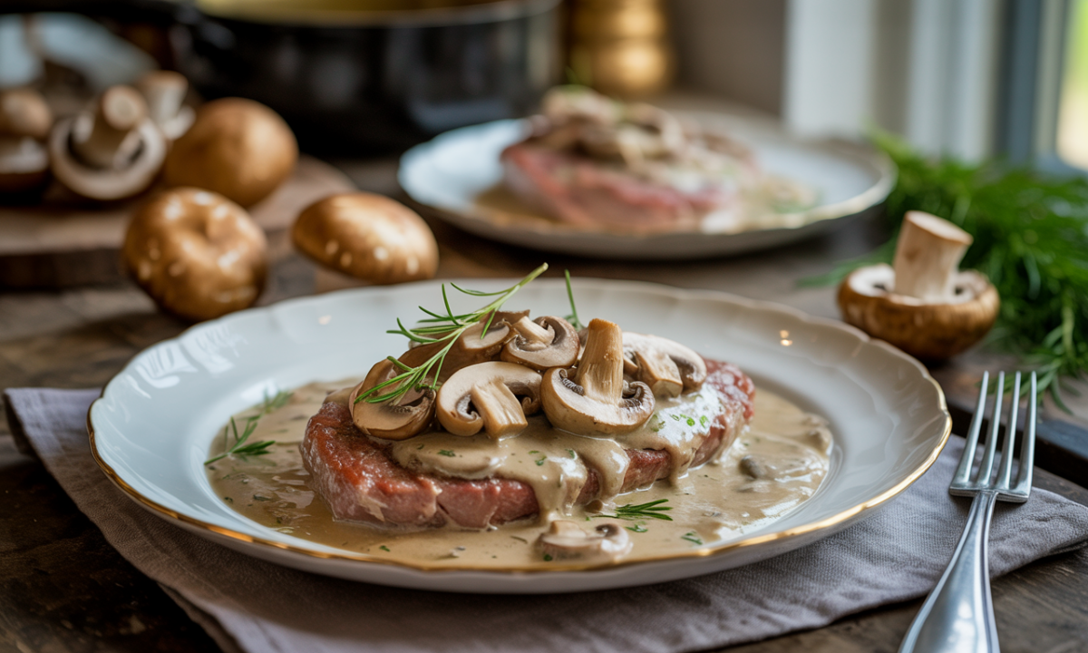 découvrez notre recette d'escalope à la crème avec une sauce veloutée, des champignons dorés et une viande tendre, un plat savoureux qui plaira à toute la famille.