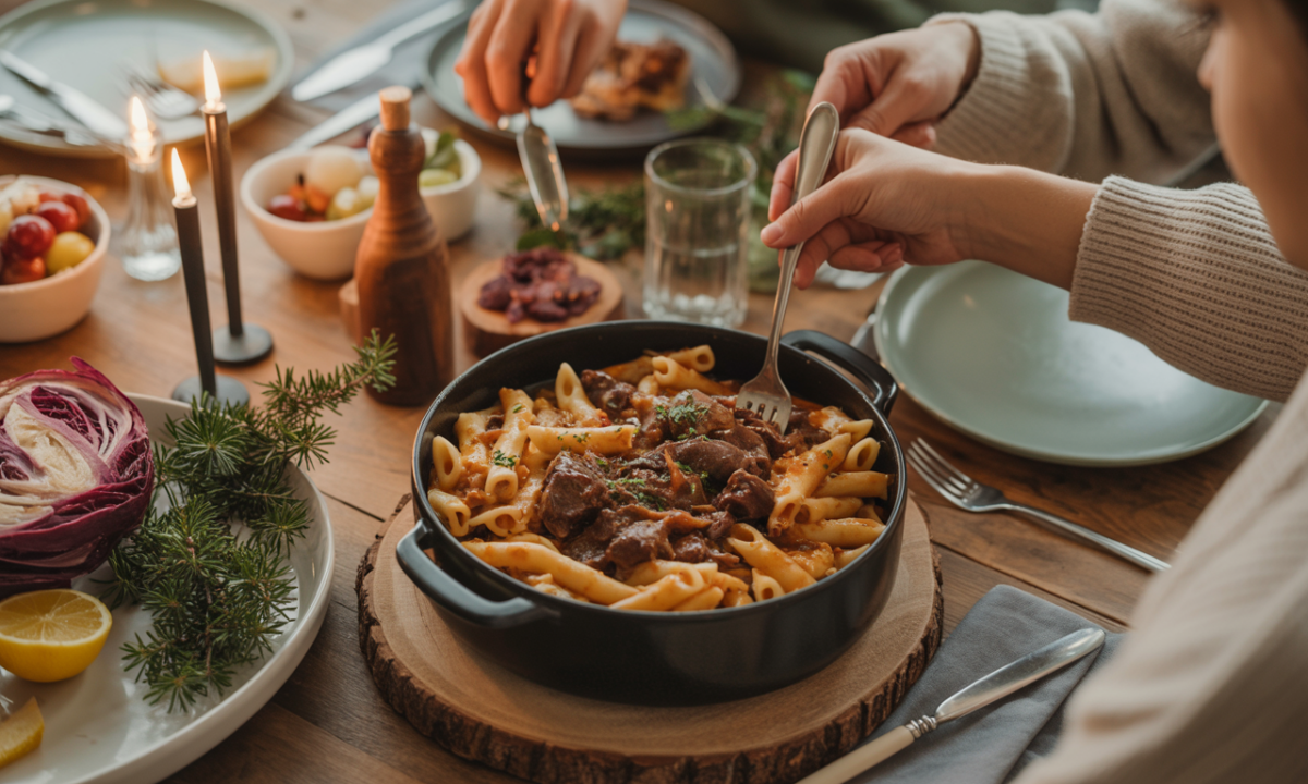 découvrez notre gratin de coquillettes au bœuf bourguignon, une recette facile et fondante qui réchauffe vos plats d'automne avec des saveurs riches et gourmandes.