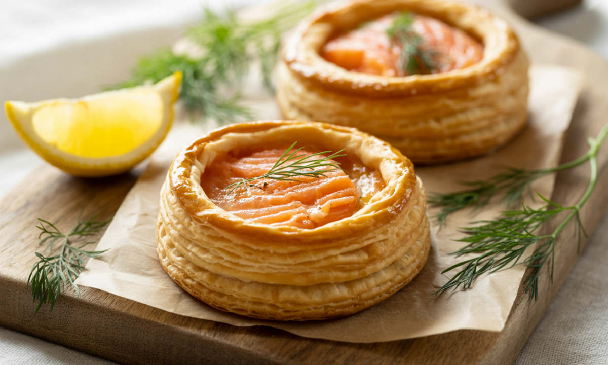 découvrez notre feuilleté de saumon incontournable pour noël : une pâte dorée et croustillante, un cœur fondant, prêt en seulement 30 minutes pour un repas festif réussi.