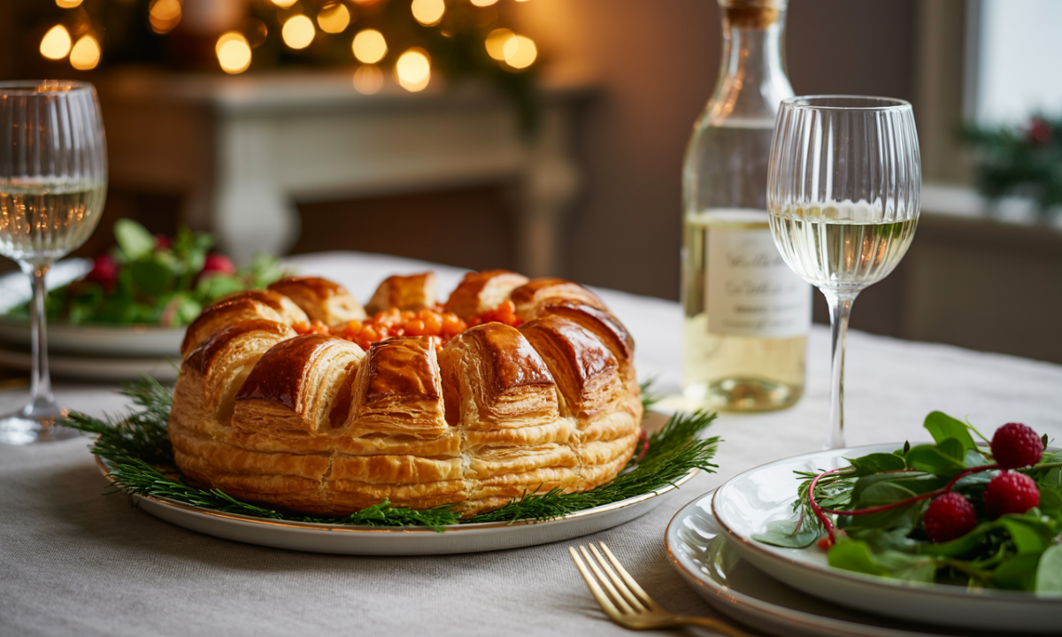 découvrez notre feuilleté de saumon incontournable pour noël : une pâte dorée et croustillante avec un cœur fondant, prêt en seulement 30 minutes pour un repas festif réussi.