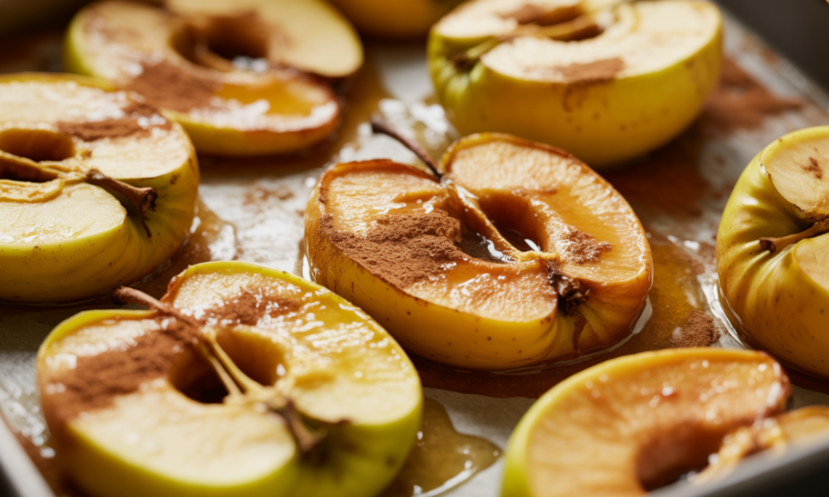 découvrez notre délicieuse recette de pommes dorées au beurre fondu et à la cannelle, un dessert gourmand qui parfume votre maison en seulement 40 minutes de cuisson au four.