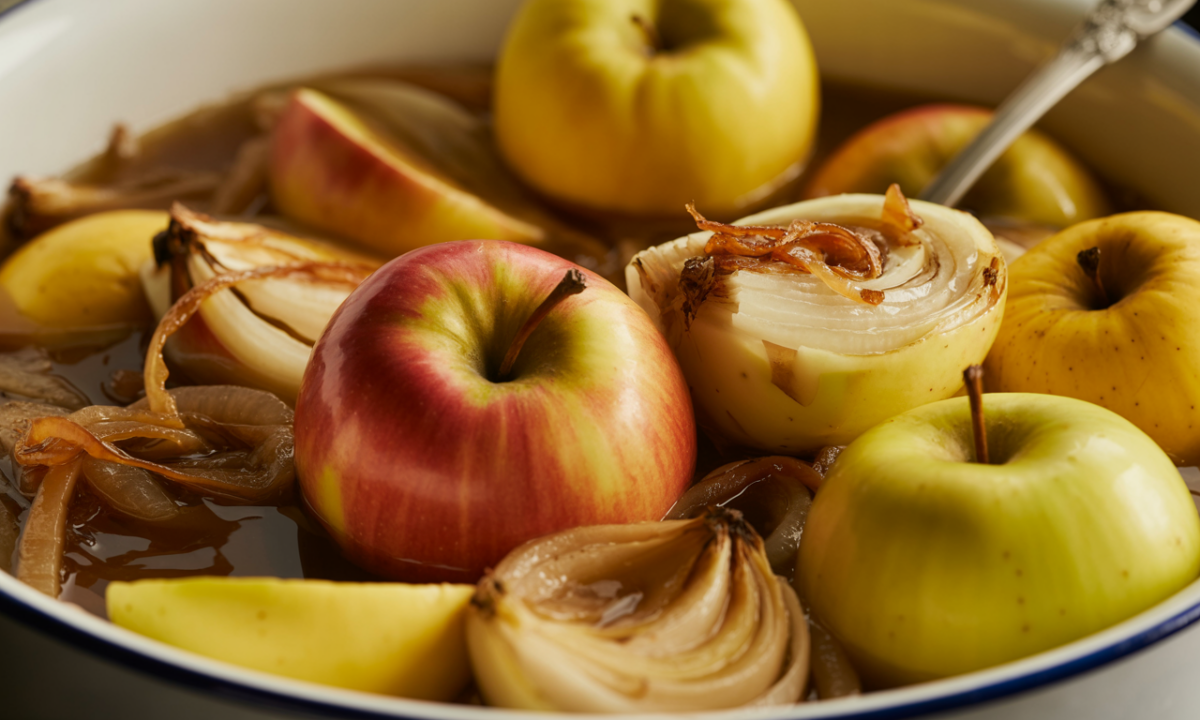 découvrez le grand retour d'un classique familial intemporel avec des pommes dorées, des oignons fondants et un bouillon réconfortant qui raviront vos papilles.