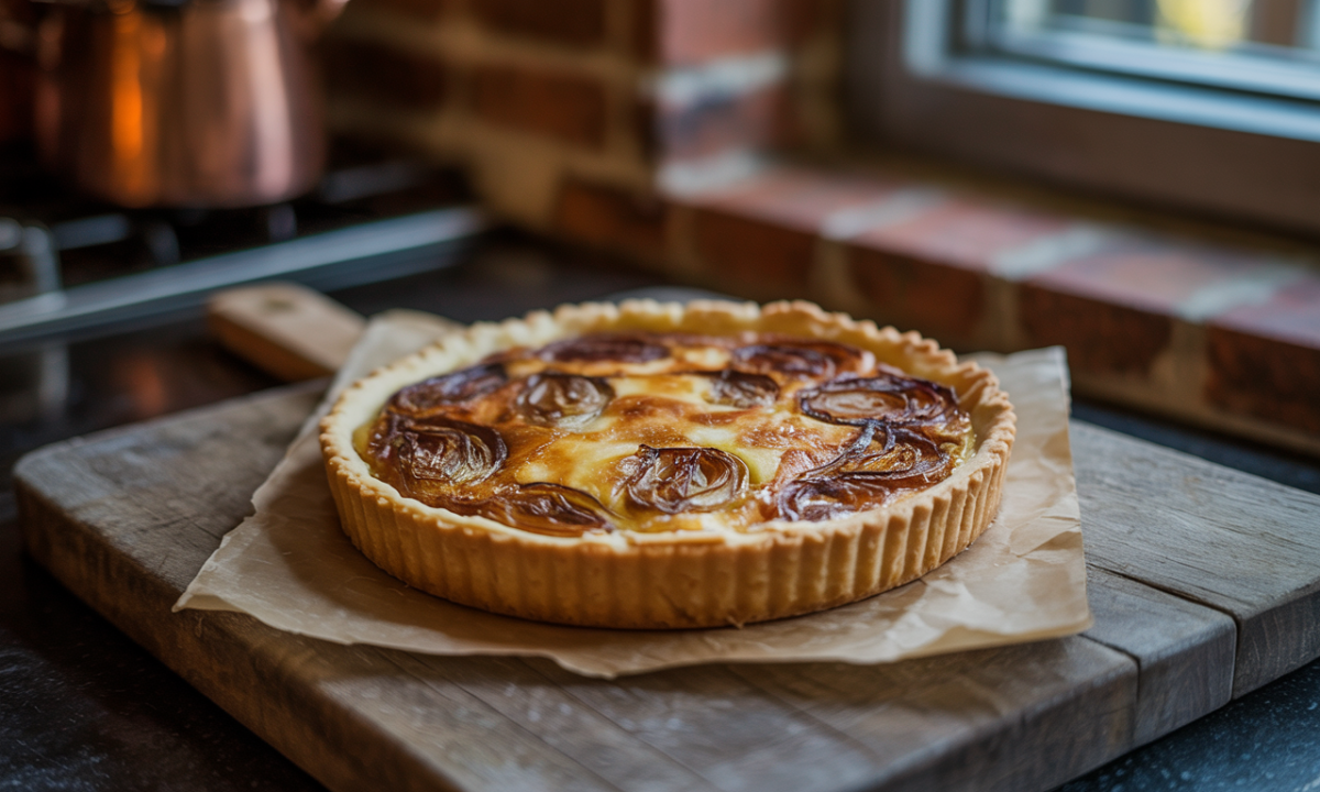 découvrez le délice automnal : oignons caramélisés, fromage affiné et pâte croustillante se marient pour créer le plat chaud indispensable d'octobre.
