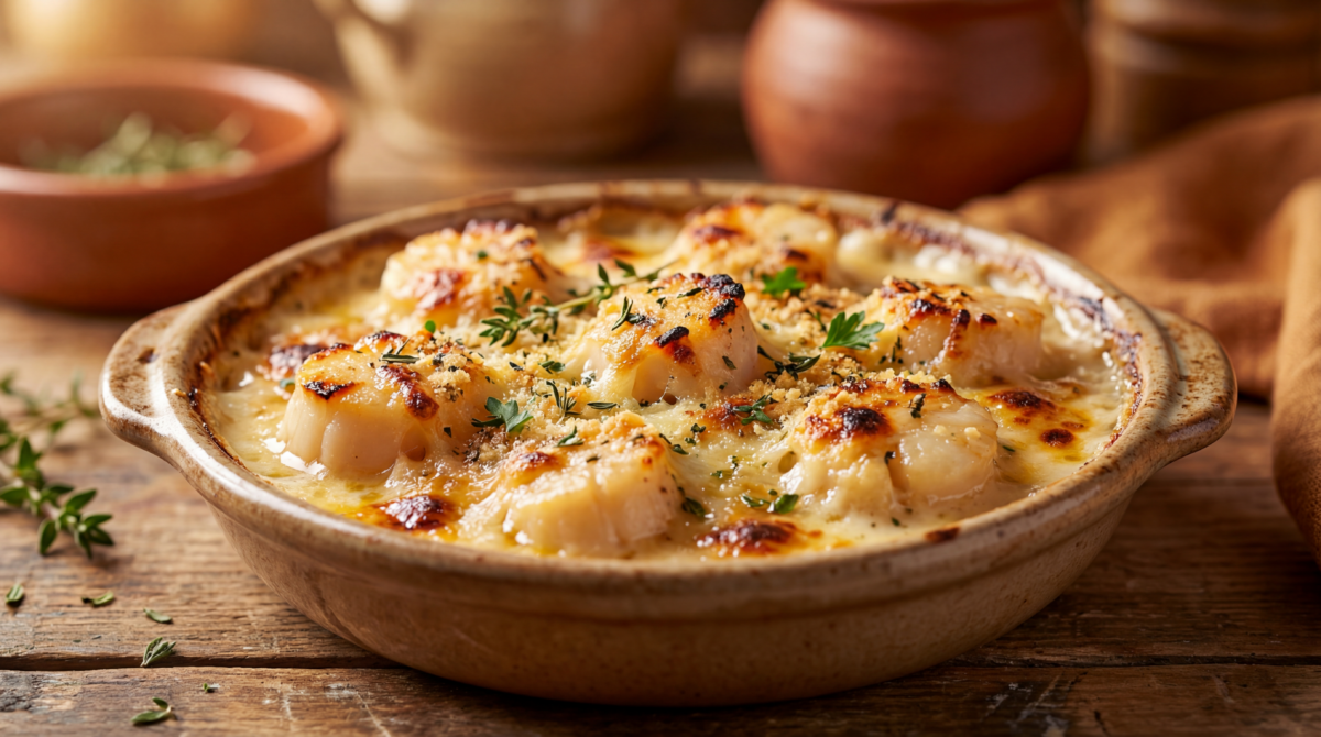 Saint-Jacques gratinées au vin blanc, l’entrée chic qui réchauffe les fêtes