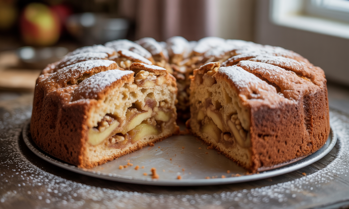 découvrez notre cake pomme-noix automnal, moelleux à l'intérieur et croustillant à l'extérieur, une douceur parfaite pour réchauffer vos moments de novembre.