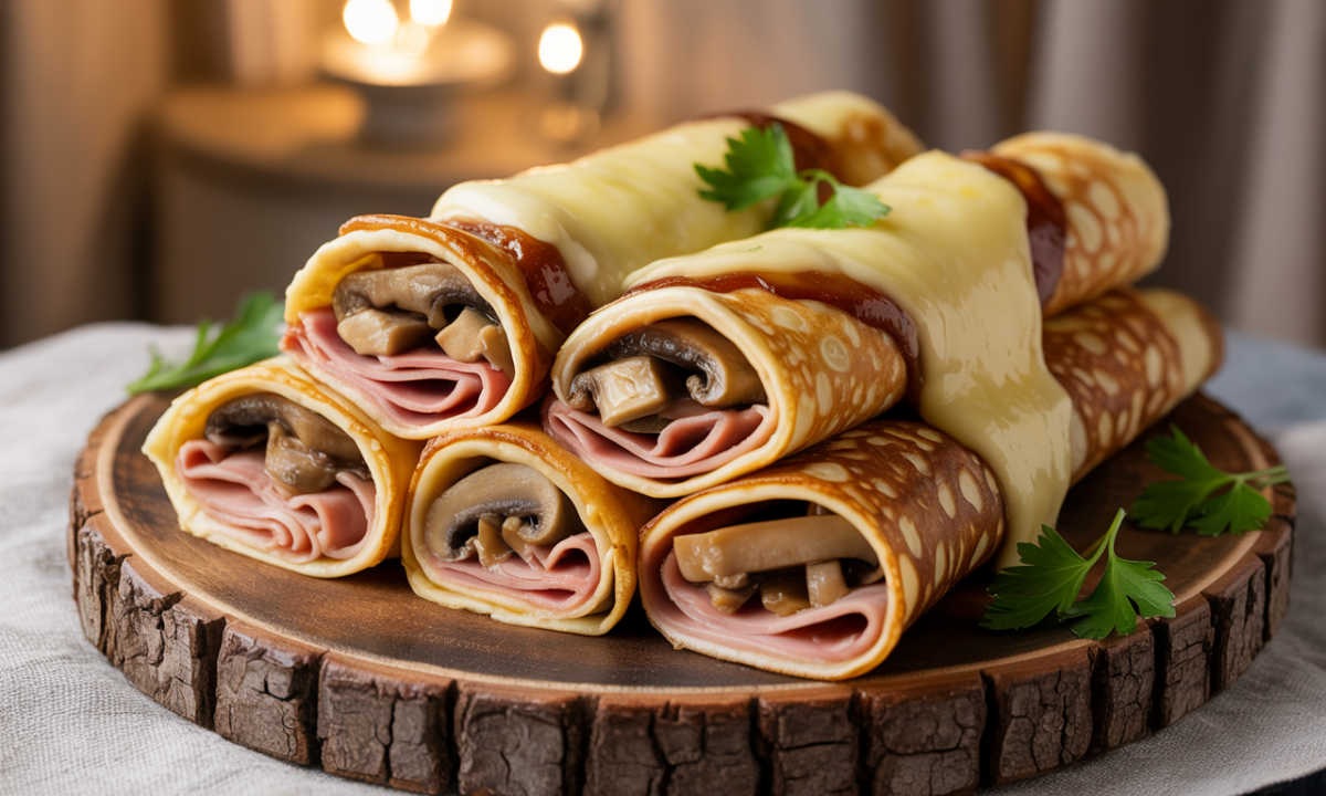 savourez un plat gourmand alliant crêpes moelleuses, champignons fondants et béchamel maison, une recette réconfortante qui ravira tous les palais.
