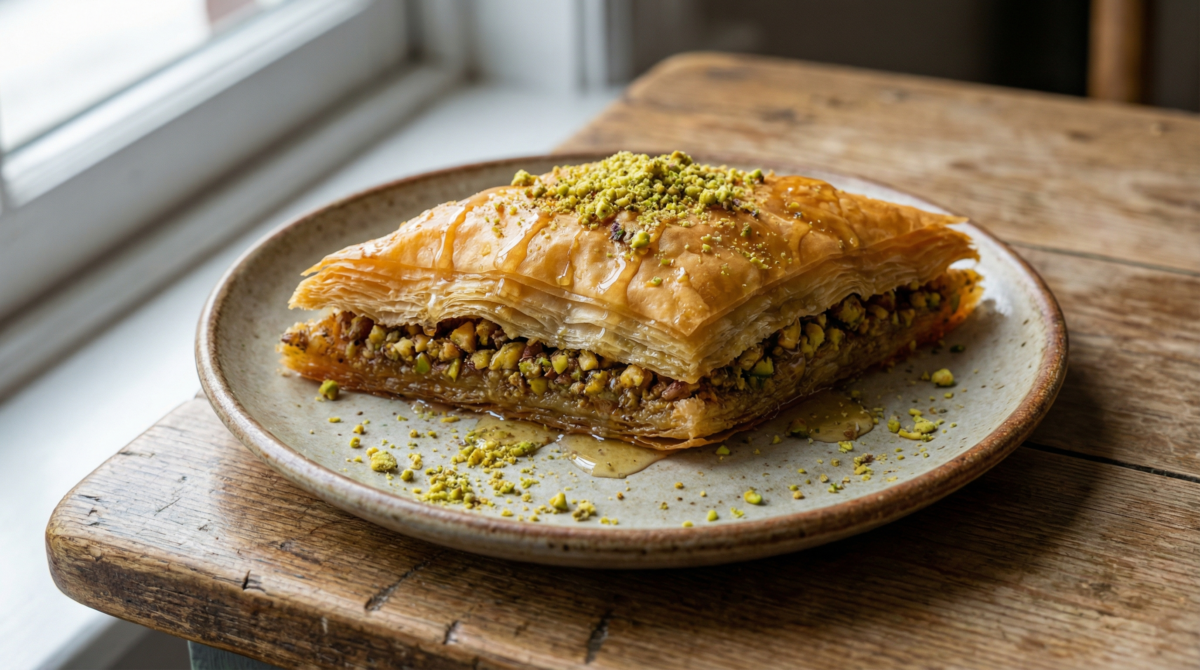 Vous n’avez jamais goûté ça : le baklava pistache-miel, la douceur orientale ultra croustillante qui rend tout le monde accro ! – baklava pistache-miel