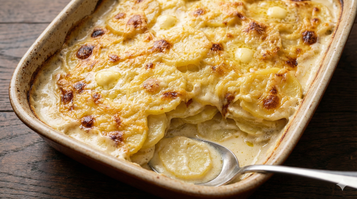 Gratin dauphinois au comté, bien crémeux et gratiné