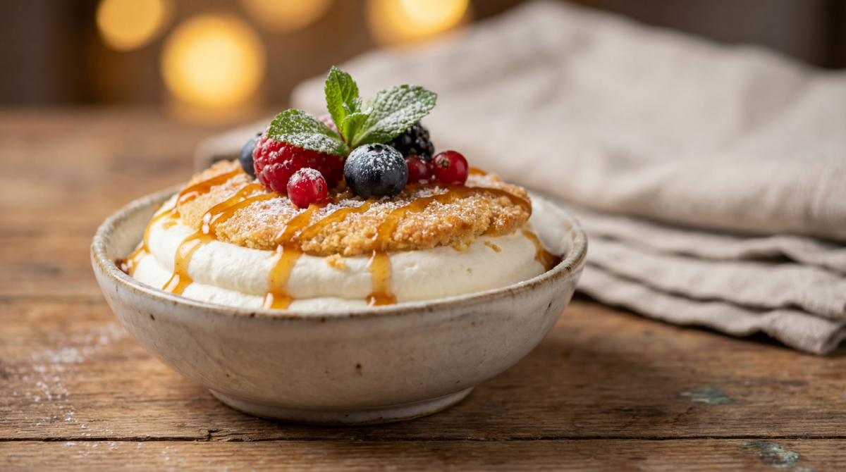 Mousse légère au fromage blanc et à la vanille, prête en un éclair