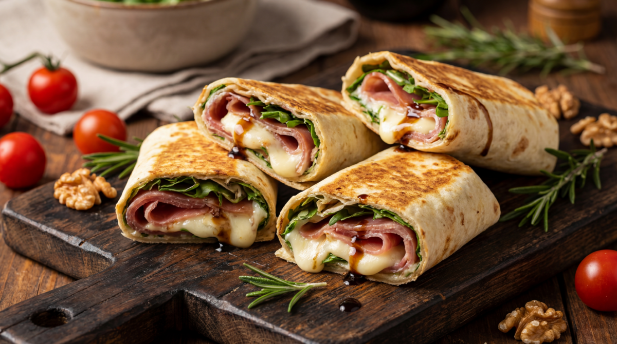 Wraps express au jambon cru et roquette pour l’apéritif